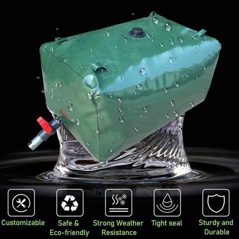 Collapsible Outdoor Water Storage Bag For Garden Farm And Livestock Use, Green PVC Water Bladder Tank with tight seal and valve