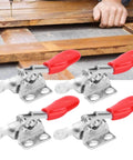 Built Tough 4 Piece Heavy Duty Toggle Clamps Set with Quick Release, galvanized iron, securing woodwork, red handles