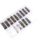 Legit Stainless Steel Micro Screw Nut Washer Assortment For Glasses Eyewear And Watches Jewelry Repair with assorted screw sizes in clear organizer.