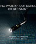 Dual Lens Articulating Borescope With Built In Light For Mechanics And Plumbing, 6mm Camera Snakes, 5Ft Reach, Two Way Viewing Endoscope For Automotive And Industrial Inspections; IP67 waterproof