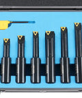 Beefy Round Shank Indexable Boring Bar 3/4 Inch With Dual TCMT Inserts For Lathe Machining, Includes TCMT21.5 And TCMT22 set in case