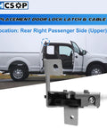 Ford F150 and F250 Right Side Upper Rear Door Lock Latch And Cable Assembly for Extended Cab Doors 1997-2004