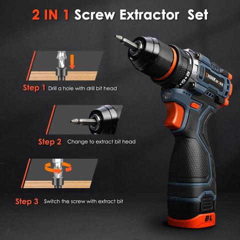13 Piece Damaged Screw Extractor Set For Rusted And Stripped Fasteners Pro Grade Easy Out Bolt Extractor Kit with drill
