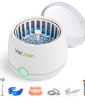 Ultrasonic Retainer Cleaner For Aligners Night Guards Dentures And Mouthguards Plus Jewelry Watches Glasses And Coins Deep Cleaning At 45000 Hz With Millions Of Micro Bubbles