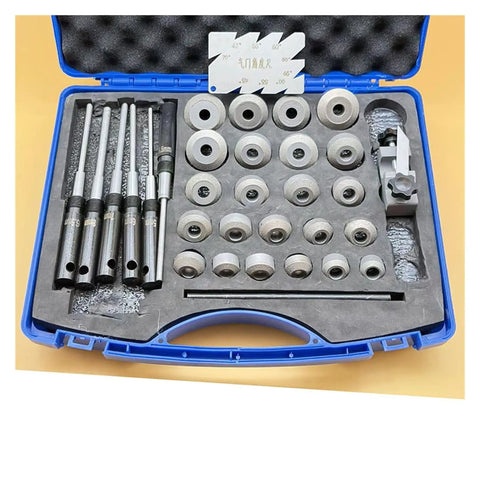 AZAXCQ Complete Clutch Alignment Kit With Versatile 20-38mm Valve Grinding Tool And Brass Nylon Expansion Clamps For Precise Engine Realignment On Cars And Motorcycles Without The Need To Replace Old Parts. Blue case with metal alignment tools and clamps