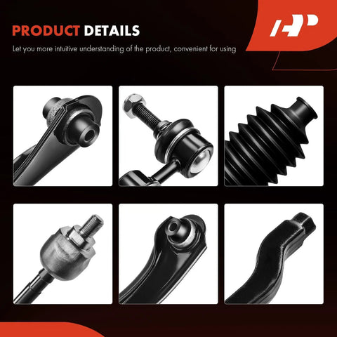 Detailed view of components in 12-Piece Front Suspension Kit With Upper Control Arm, Sway Bar Links for Honda CR-V 1997-2001 2.0L
