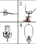 DIY Lamp Making And Repair Kit With All Essential Hardware 3 Way Socket And Matching Electric Cord And Rewire Ready Components