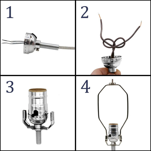 DIY Lamp Making And Repair Kit With All Essential Hardware 3 Way Socket And Matching Electric Cord And Rewire Ready Components