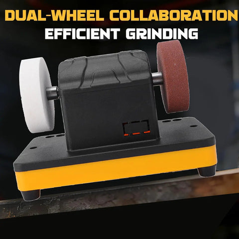 Luocute 20V Cordless Mini Bench Grinder With Dual Wheels, Variable Speed Up To 6000 RPM, efficient grinding with dual wheels.