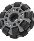 100mm Double Plastic Omnidirectional Wheel For Robots, 360 Degree Movement With Rubber Rollers, Durable Nylon Body, Brass Bearings