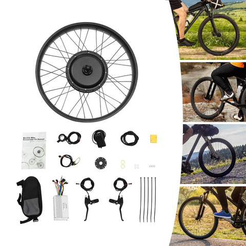 Powerful 1000W Front Wheel Electric Bike Conversion Kit with 48V Battery, for 26-Inch Ebike Wheel Upgrade and Speed Boost