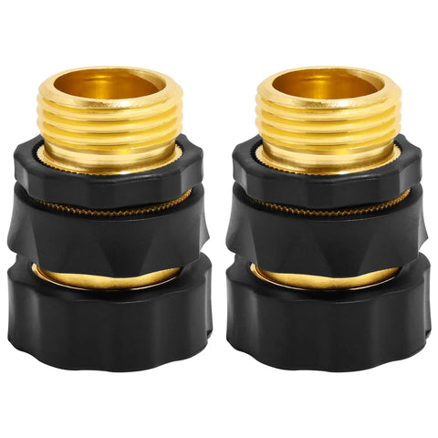 Aluminum Garden Hose Quick Connect Fittings 4 Piece Set Three Quarter Inch No Leak Quick Connectors Includes 2 Male And 2 Female