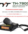 Dual Band 50W Mobile Radio For Your Vehicle VHF UHF Transceiver With Cable Built In Cross Band Repeater Full Duplex 800 Channel