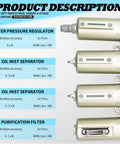 Heavy Duty Four Stage Compressed Air Dryer With Lightning Auto Drain Straight Up Built Tough Gas Filtration System details.