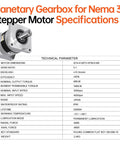 Ratio 5 To 1 Planetary Gearbox For Nema 34 Stepper Motor Backlash 10 Arcmin With 14mm Input Shaft And 20mm Output Shaft specs chart