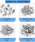 104 Piece Nickel Plated Shelf Support Pins For Kitchen Cabinets Bookshelves And Closets Packed With four types of heavy duty metal pegs.