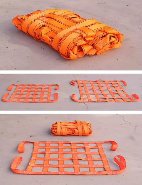 Rugged Cargo Lifting Net For Secure Transport And Construction Tasks 200x200 Cm 2 Ton Capacity 15 Cm Grid Versatile Load Securing Net
