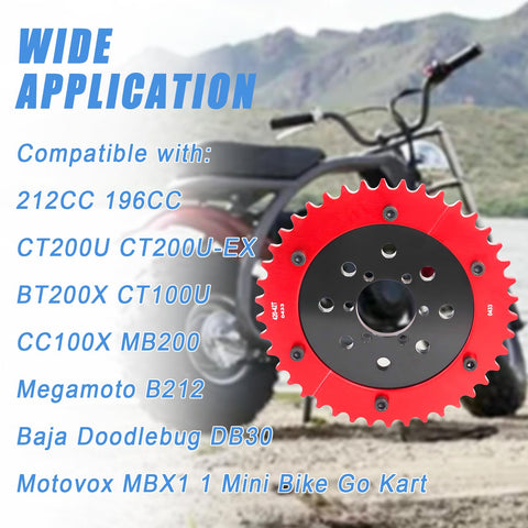 Universal 42 Tooth Aluminum Split Sprocket With Rear Drive Hub Adapter For 212cc And 196cc Mini Bikes And Go Karts Fits 80cc And 105cc Engines Heavy Duty Easy Install