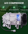 AC Compressor With Clutch Fits Nissan Altima And Infiniti Qx60 2.5L 3.5L Engines Replacement CO29073C view showcasing compressor with pulley.