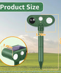 Solar Powered Ultrasonic Animal Repellent For Outdoor Yards And Gardens With Motion Sensor And Strobe Light Dual Mode Audible Alarm Or 25KHz Ultrasonic Deterrent Weatherproof Critter Shield Against Rodents Coyotes And Raccoons, 12in