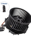 Heavy Duty Front Heater Motor AC Blower Assembly With Fan Cage For Audi A4 A5 Q5 close-up view showing 2 blades and connector.