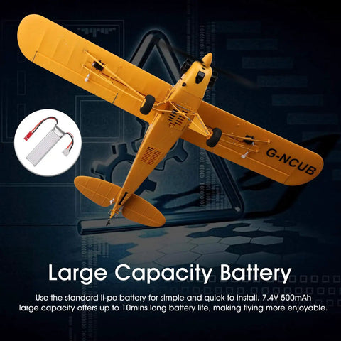 Dope Stunt Ready RC Plane With 3D And 6G Modes, showing the eco-friendly EPP material and battery for the 5-channel brushless aircraft.