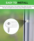 Slick Flush Mount Window Screen Clips With Flat Head Screws No Sweat Replacement Hardware For Storm Doors Super Tough White L5766 Design close-up on install.