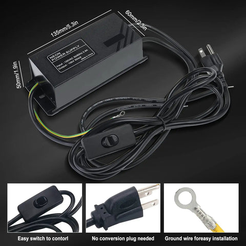 High Power Neon Sign Transformer For Glass Neon Lights 10KV 30mA Power Supply 120V AC 50 Hertz 60 Hertz Indoor Use Low EMI