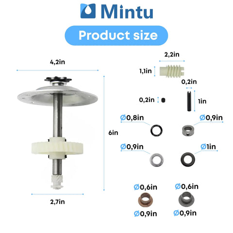 Replacement Gear Sprocket Kit For 1/3 To 1/2 HP Chain Drive Garage Door Openers with detailed dimensions and components