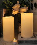 Flameless LED Pillar Candles With Hemp Rope And Remote Timer Real Wax Battery Operated Candles With 3D Flicker Wick Pack Of 3