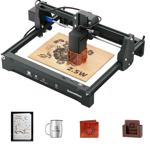 Portable 2.5W Laser Engraver With Wireless App Do It Yourself Precision Engraving Machine for wood and leather shown in action
