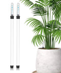 Dual Pack 14 Inch Floating Water Level Indicator For Plants With Buoy Moisture Meter Gauge To Track Real Time Hydration For Indoor Outdoor Planters And Flower Pots Preventing Soil Shortage And Overwatering, shown beside potted palm