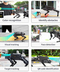 Badass AI Powered Bionic Robot Dog With Raspberry Pi 5 And 12 Joints For Python Coding Enthusiasts Featuring OpenCV Face Color Tracking and Hella Impressive Embedded Intelligence Tech demonstrating color recognition and obstacle identification.