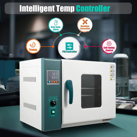 12 Gallon Digital Convection Oven 1000W Industrial Lab Heat Treatment Drying Machine With Forced Air Flow And Precise Temp Control Up To 300C with digital temp controller display.
