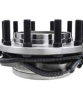 Close-up of Two Piece Front Wheel Bearing And Hub Assembly Set For Front Left And Front Right Sides With Ten Wheel Studs And Four Bolt Holes