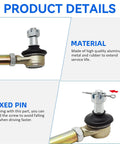Tie Rod End Assembly For Raptor 350 YFM350 And Warrior 350 YFM350X ATV, aluminum and rubber, fixed pin