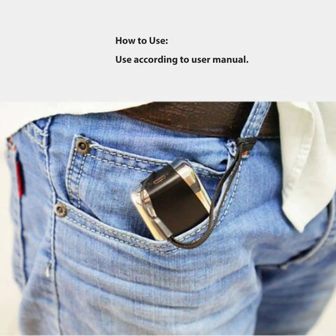 Pocket Bluetooth Barcode Scanner 1D 2D QR Code Reader With Red Light CCD clipped to jeans pocket