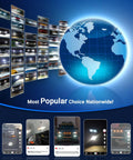 Collage of cars showing H11 H8 LED Fog Light Bulbs 10000 Lumens 6000K with digital globe and social media reviews.