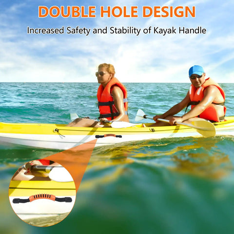 4 Pack Kayak Carry Handles With Screws 2 Hole Replacement Handles For Canoe Boat Side Mount Carrying Handles Durable Orange Ideal For Kayaks Luggage And Suitcases