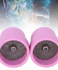 Premium 2 Piece Ceramic Welding Cups That Are A Total Game Changer For WP 9 20 And 25 Torch Series Tools, pink ceramic cups with mesh insert.