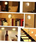 Six Pack LED Cabinet Lights Set With Dimmable Warm White Under Cabinet Lighting installed in kitchen and office cupboards with touch dimmer