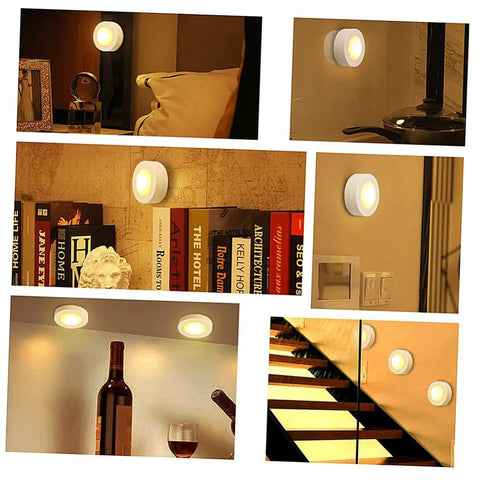 Six Pack LED Cabinet Lights Set With Dimmable Warm White Under Cabinet Lighting installed in kitchen and office cupboards with touch dimmer