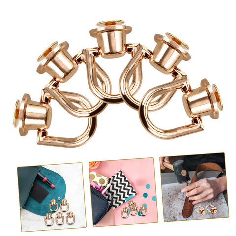Top Shelf Rotatable Copper Rivet D Rings For Bag Straps And Purse Hardware With Screw Nail Design For Leathercraft And DIY Crafting No Sweat Assembly And Durable Badass Hold Forever On Every Project