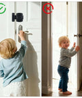 Two Pack Heavy Duty Rotating Bolt Latch With 180 Degree Double Sided Security Slide Lock preventing child from opening door