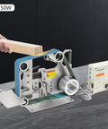 Turn Up The Grind With This Pro Grade Belt Sander And Bench Grinder featuring a 750W variable speed motor shaping wood.