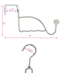 Over Door Purses Hanger Organizer With 360 Rotation Heavy Duty Chrome Bag Holder dimensions and design detail view