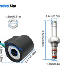 Beefed Up Solenoid Valve Coil And Hydraulic Spool Valve Stem Element Kit For Bobcat Skid Steer Loaders with size dimensions