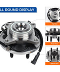 Beefy Front Wheel Bearing Hub Assembly Direct OE Replacement For 2011 2014 Ford Expedition RWD 2011 2014 F 150 with ABS shown in various views