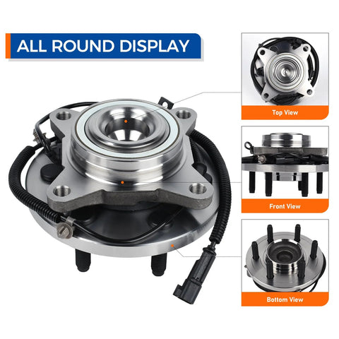 Beefy Front Wheel Bearing Hub Assembly Direct OE Replacement For 2011 2014 Ford Expedition RWD 2011 2014 F 150 with ABS shown in various views