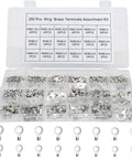 Uninsulated Ring Terminals Brass Ring Connectors for Crimp On Wiring tin plated wire terminals AWG 22 to 12 in kit